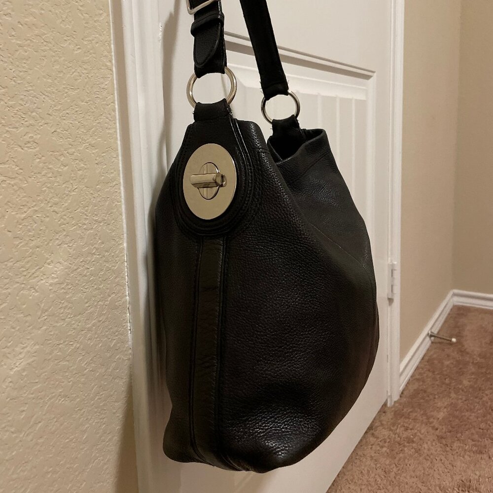 Coach Black Leather Hobo Shoulder Bag